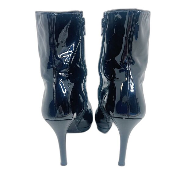 Stuart Weitzman Apollo Black Patent Leather Stiletto Boot Heeled Bootie Size 10 - Picture 4 of 13